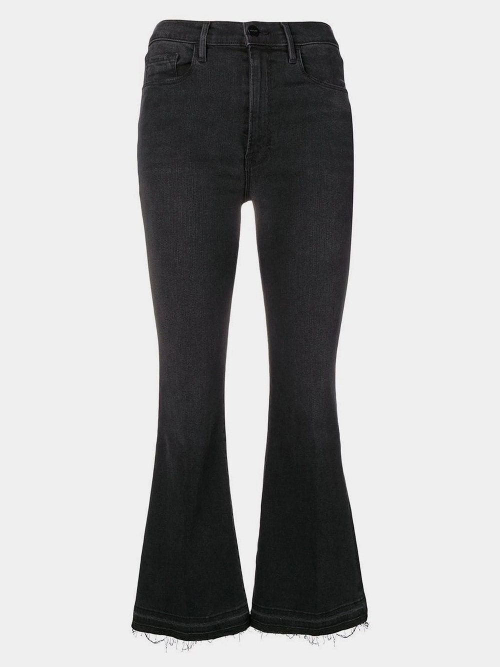 Frame Denim Le Crop Flare Stretch Jeans in Abbeydale Black Wash, Women’s size 29